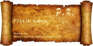 Pittik Kabos névjegykártya